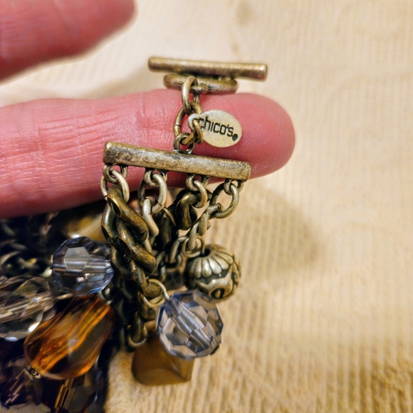 Chicos Multi-strand blue and mauve with brown beads. - Picture 4 of 4